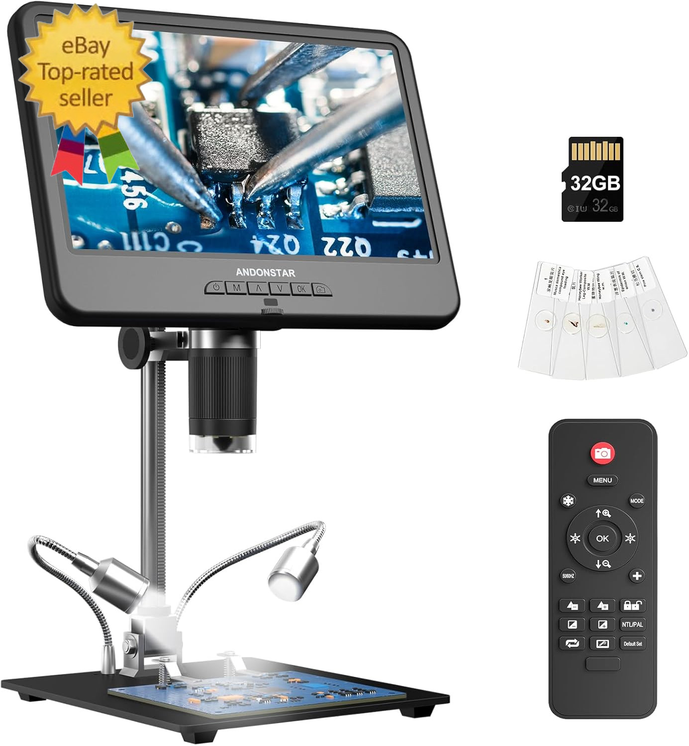 AD210 10.1 Inch LCD Digital Microscope for Adults, Soldering Microscope