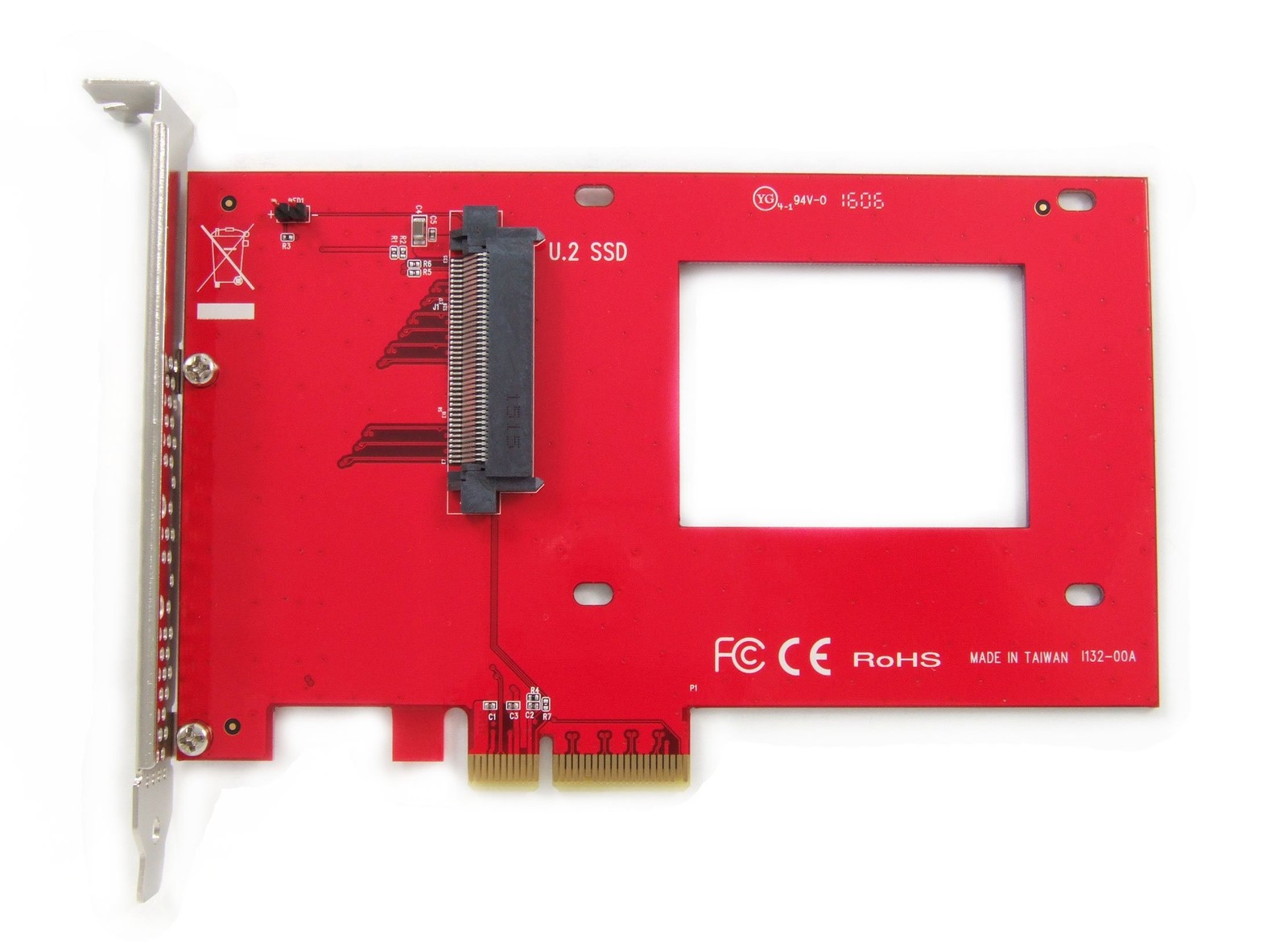 PEXU2-132 NVMe 2.5-inch U.2 (SFF-8639) SSD PCIe 4.0 x4 Carrier Adapter Card -...