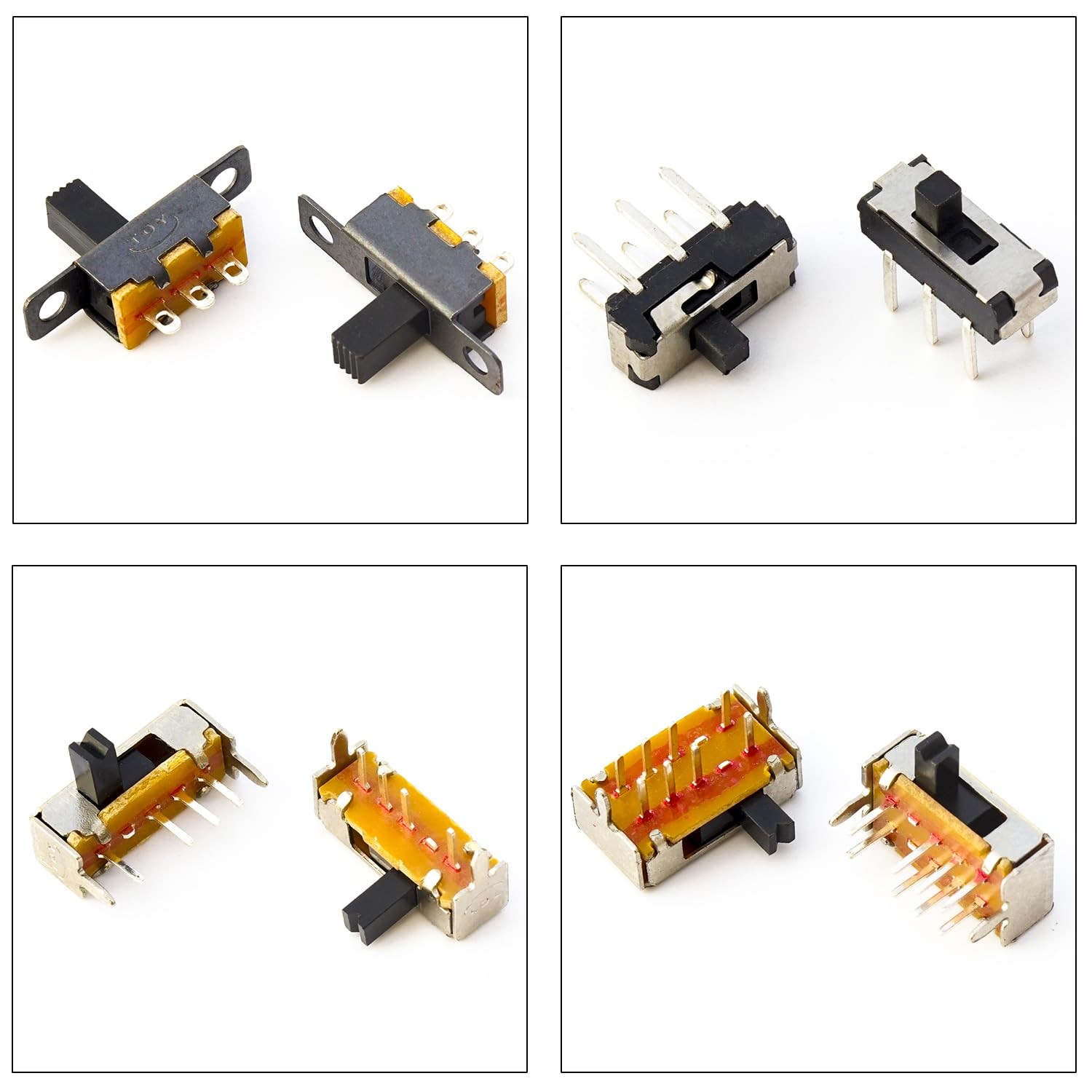 Slide Switch Assorted Kit, Mini Micro PCB Panel Slide Switch 2Pin 3Pin 4Pin ON/O