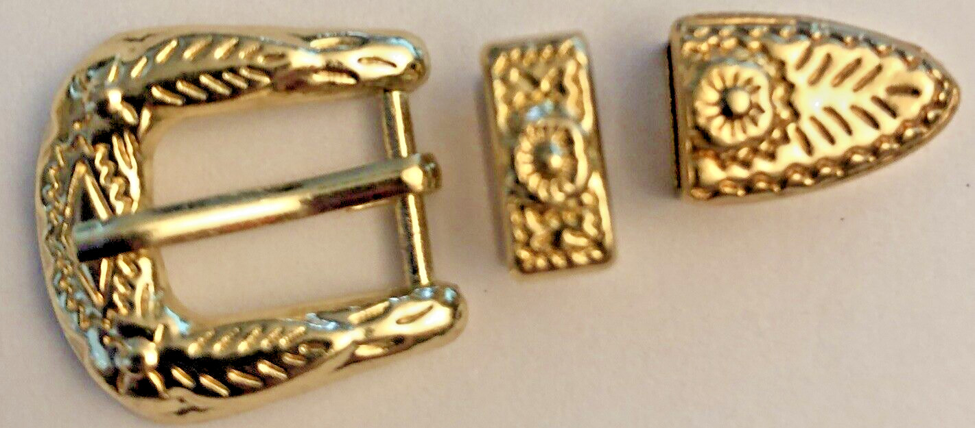 Gold Colored Southwest Buckle Set 3/8"  NON FUNCTIONAL   Doll Clothing