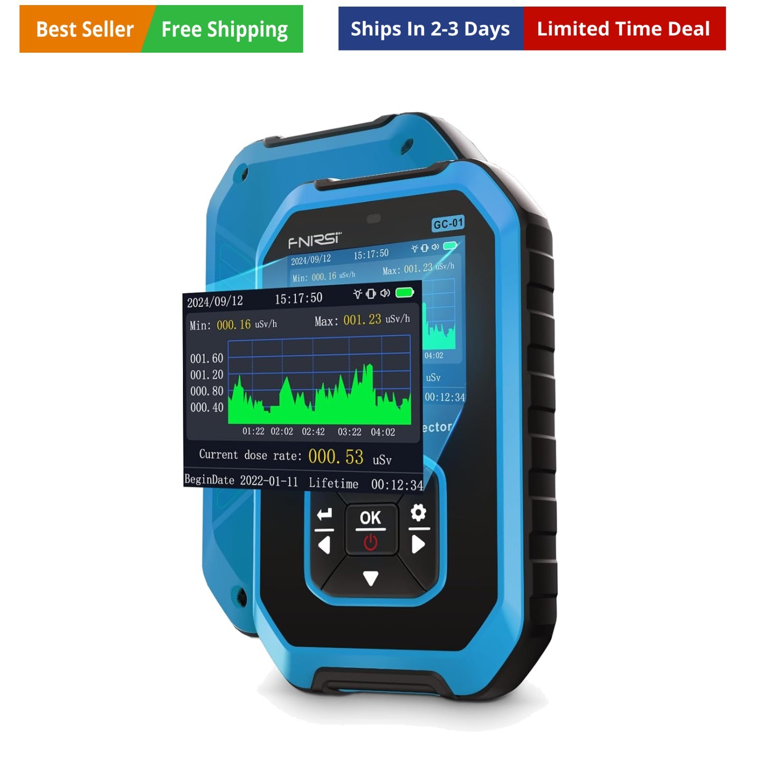 Upgraded GC-01】 Geiger Counter Nuclear Radiation Detector, Personal Dosimeter...