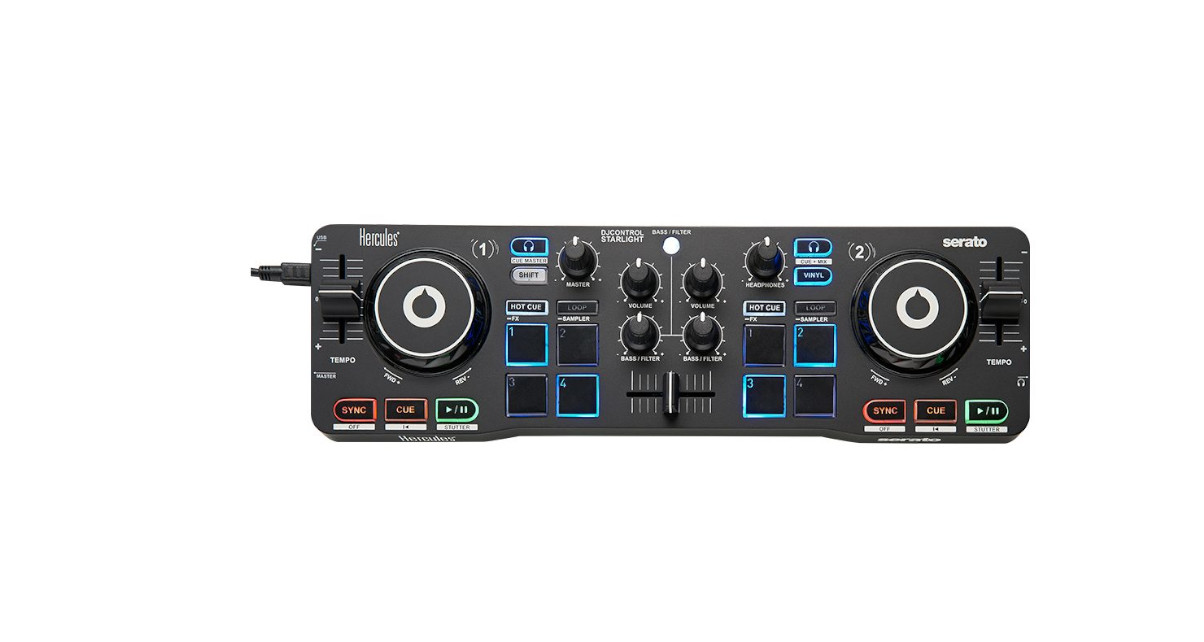Hercules Starlight Compact DJ Controller for Serato DJ Lite & DJuced Software