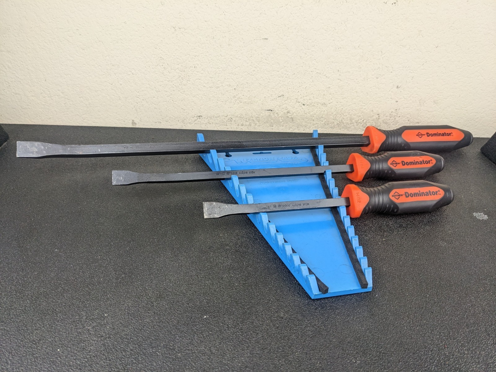#bm742 Mayhew Tools 61355 Dominator Pry Bar Set ORANGE 3pc Curved 12" 17" 25"