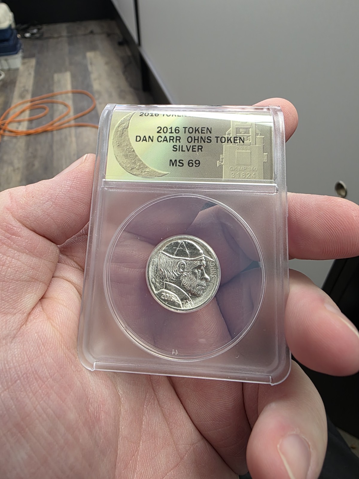 Dan CARR 2016 OHNS TOKEN! SILVER! ANACS MS69. 125 Mintage! Limited! Signed!