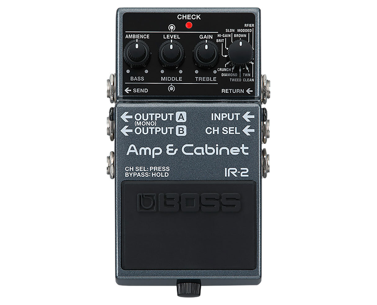 Boss IR-2 Amp & Cabinet Simulator Pedal + 2x Gator Patch Cable 3 Pack