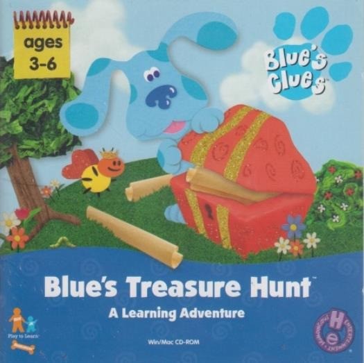 Blue's Clues Treasure Hunt PC CD learn find paw prints preschoolers puzzles game