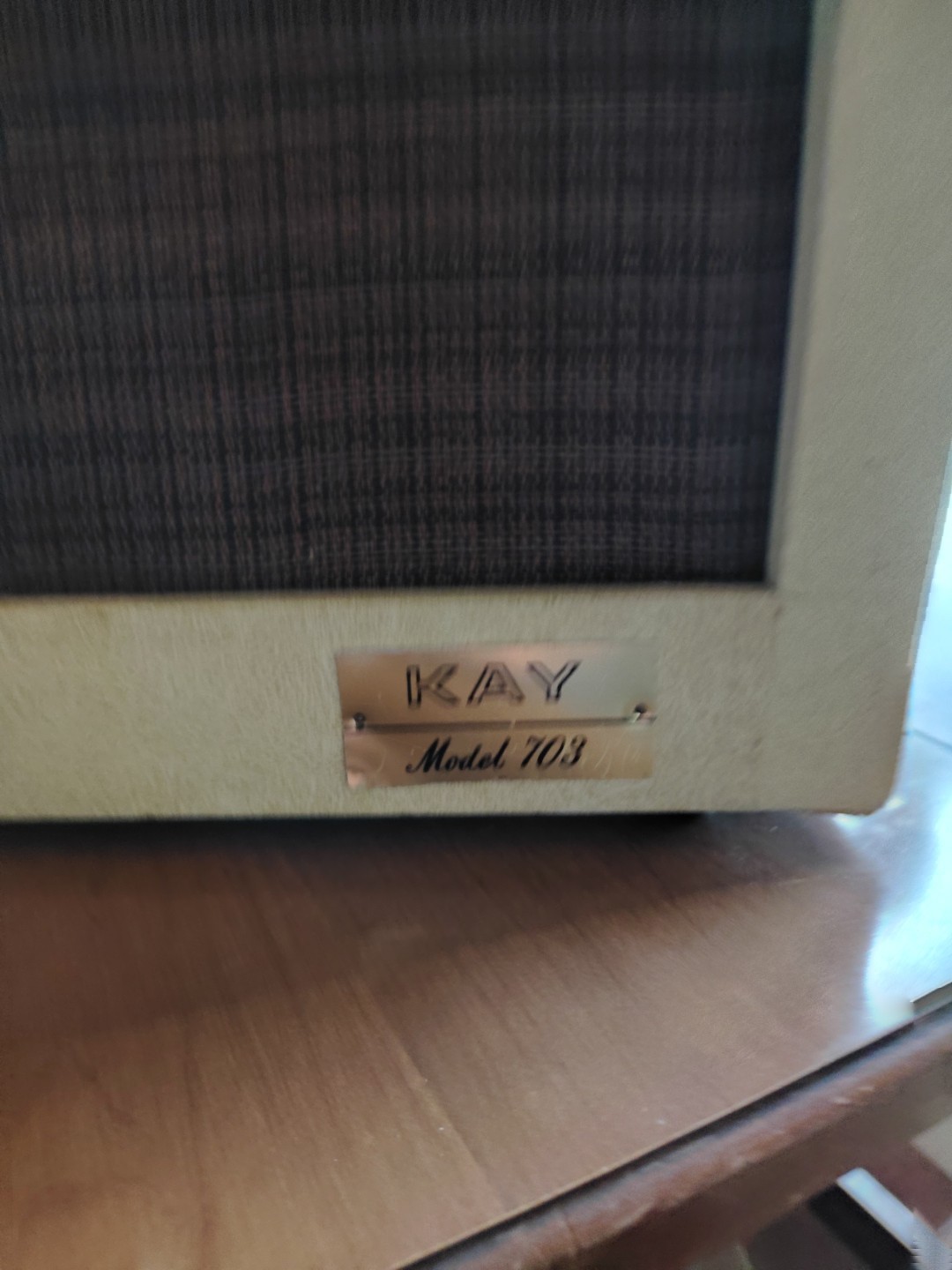 Kay Model # 703- 1x8" / Combo Amplifier 1962 - Brown & Cream . Tested & Working