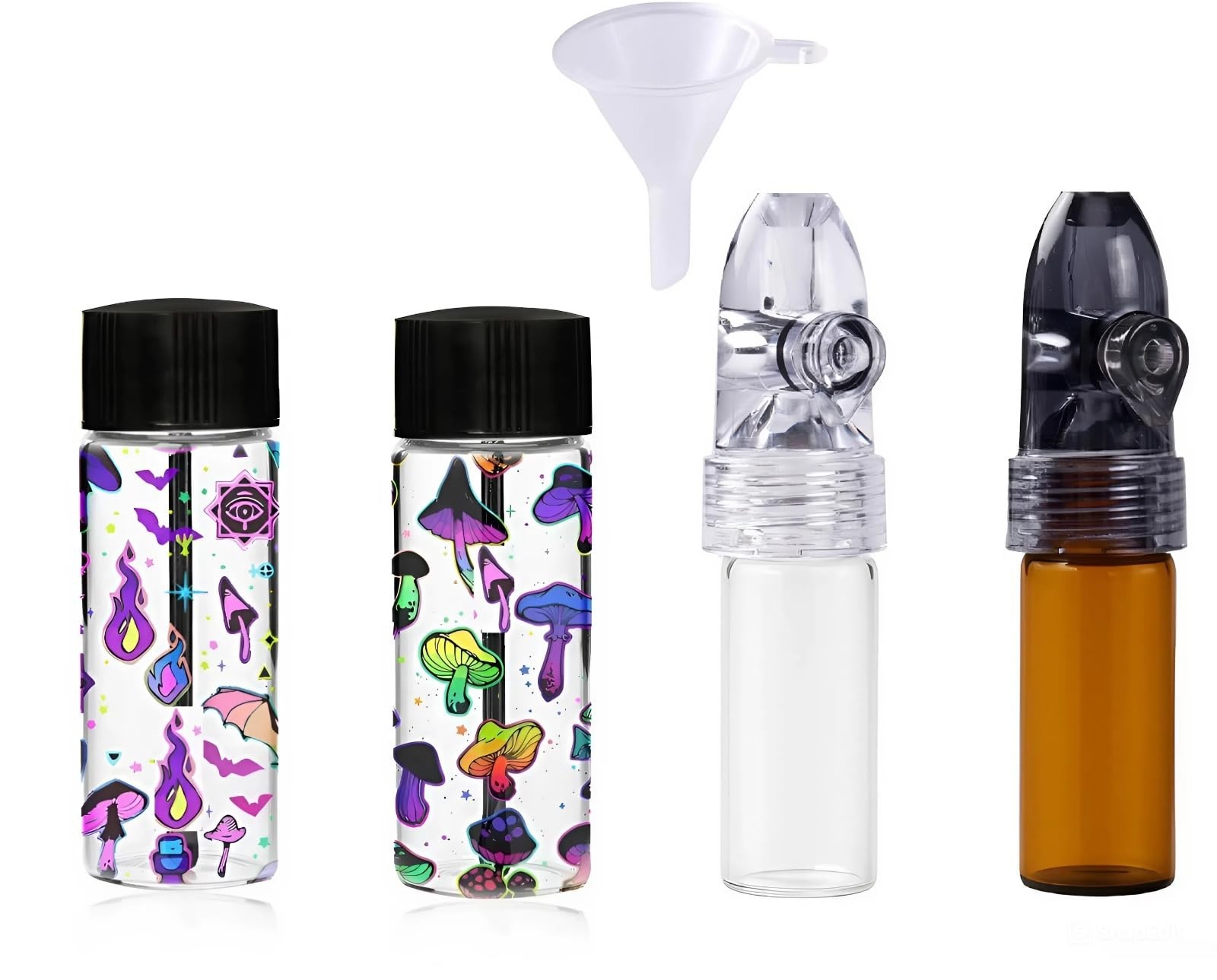 4 Pack Portable Glass Decorative Bottle Kitchen Spice Dispenser Portable Leak...