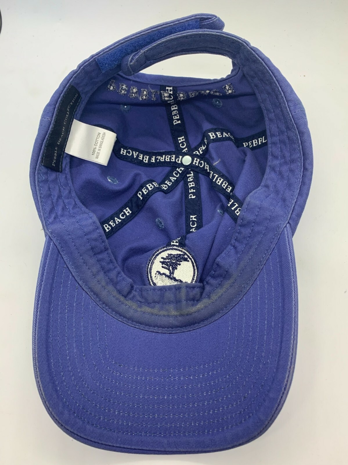 Blue 1919 Golf Cap Hat Pebble Beach Collection Adjustable Back 100% Cotton