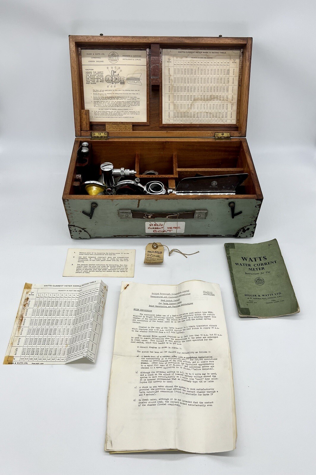 Vintage Boxed Hilger & Watts Water Current Meter Set (Complete)