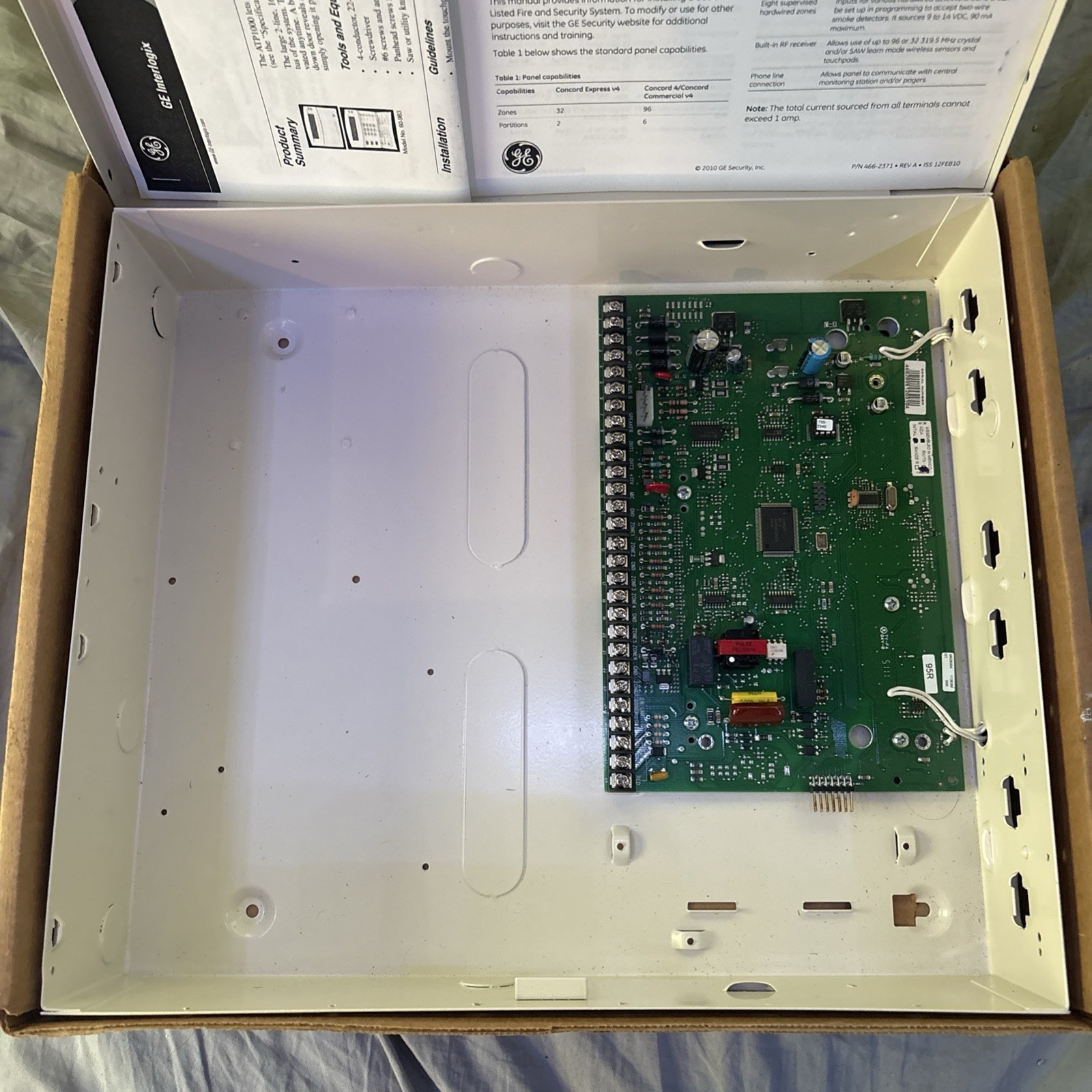 GE Concord 4 Security Panel 80-860-4 Wireless Crystal Package Missing Touchpad