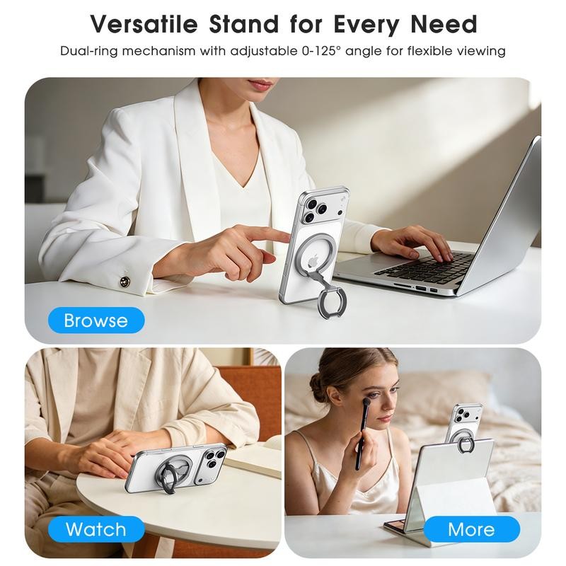 Portable Double-Sided Magnetic Phone Stand Adjustable & Compatible with iPhone