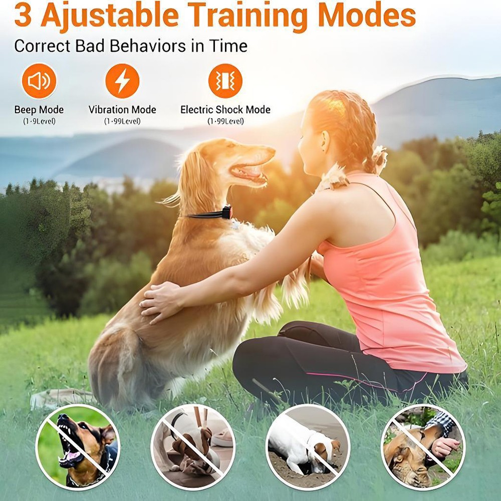 Dog Training Collar Rechargeable Remote Control Electric Pet Shock Waterproof US