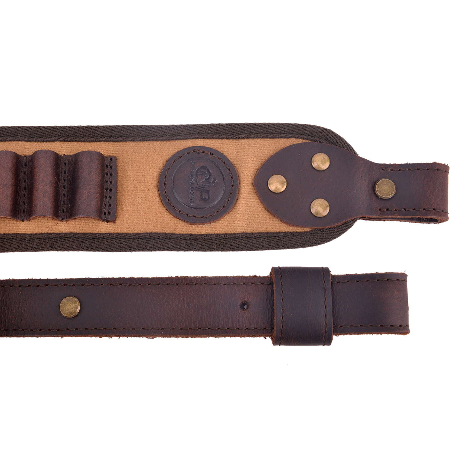Leather Canvas Rifle Sling Shotgun Shell Slots Straps For .30/30 .308 12GA .22LR