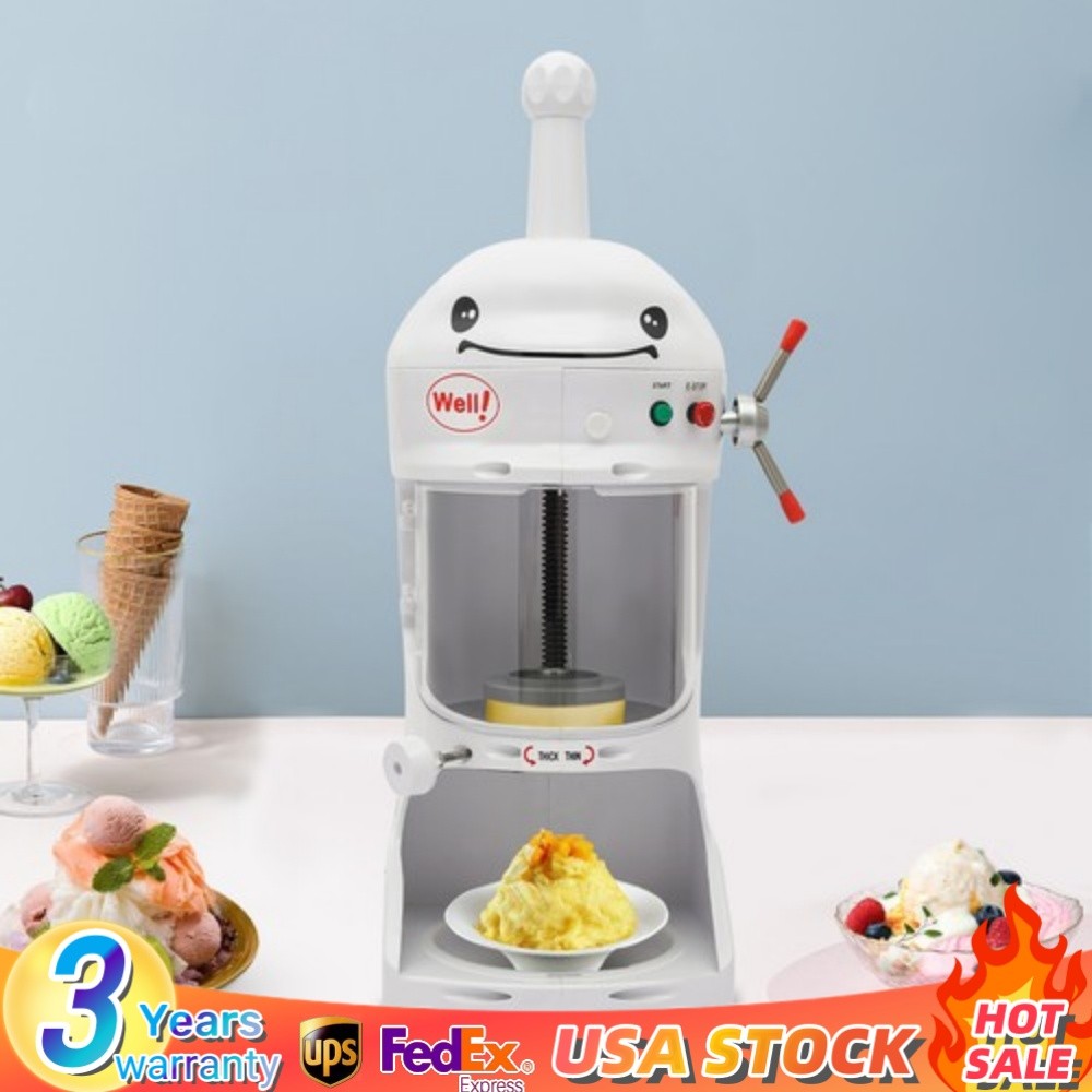 Commercial Ice Shaver Shaved Ice Block Machine Electric Snow Cone Maker 110V New