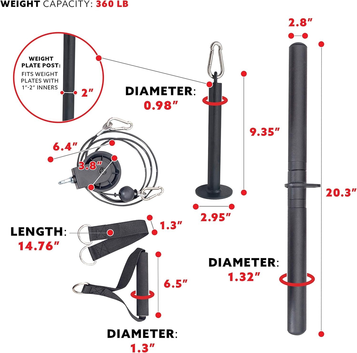 Upgrade Power Cage: Lat Pull Down Attachment, 360lb Capacity, Easy Install