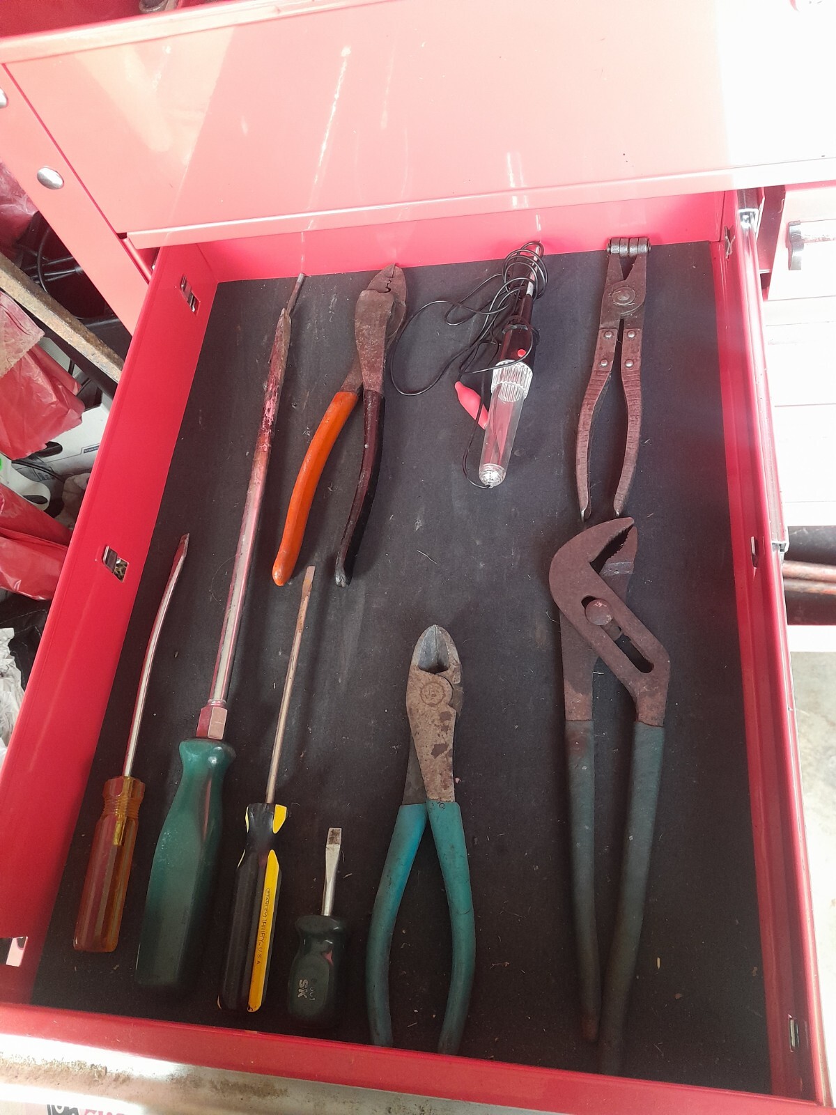 Roller Cart Tool Cabinet Storage Chest Box Red 4 Drawer + Tools