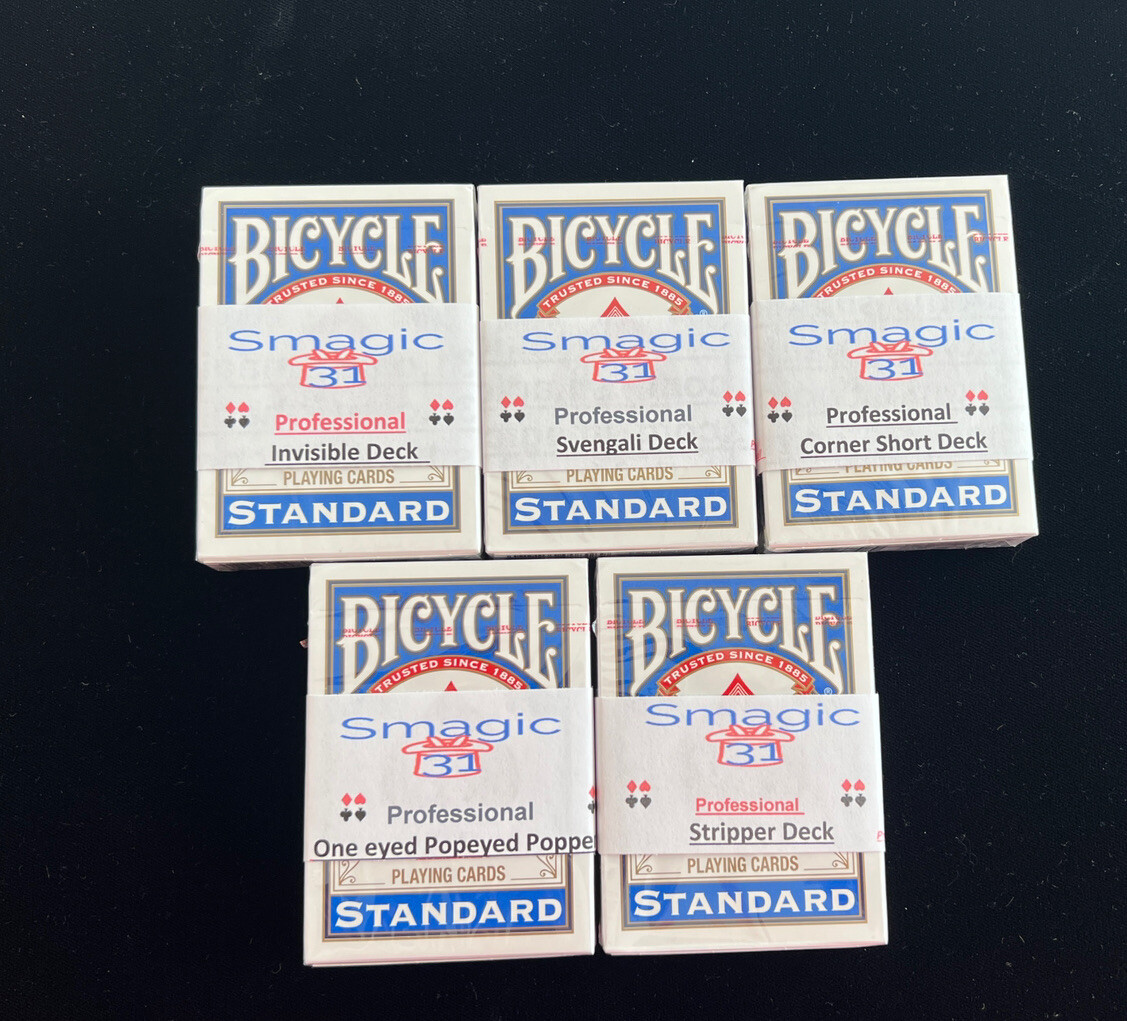5 Amazing  New Magic Trick Decks Retails For $95 Free Shipping. A 25 Year Seller