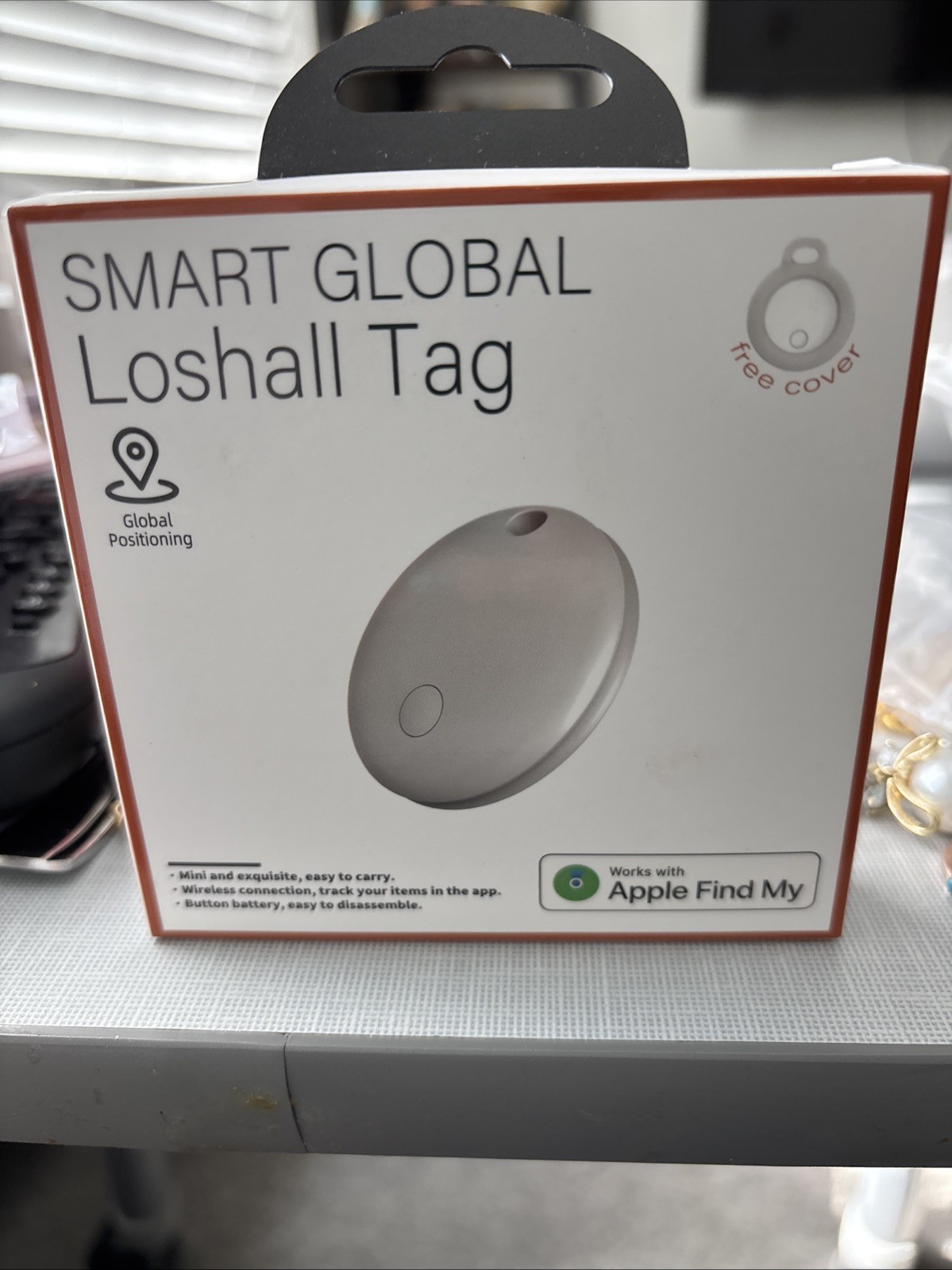 SMART GLOBAL Loshall Wireless Tag Tracker for Apple Find My, GPS, White, Cover