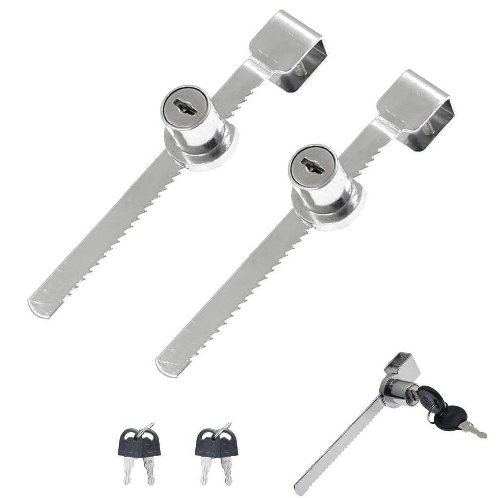 2 Pack Sliding Glass Door Ratchet Lock with Chrome Finish Locks and Keys