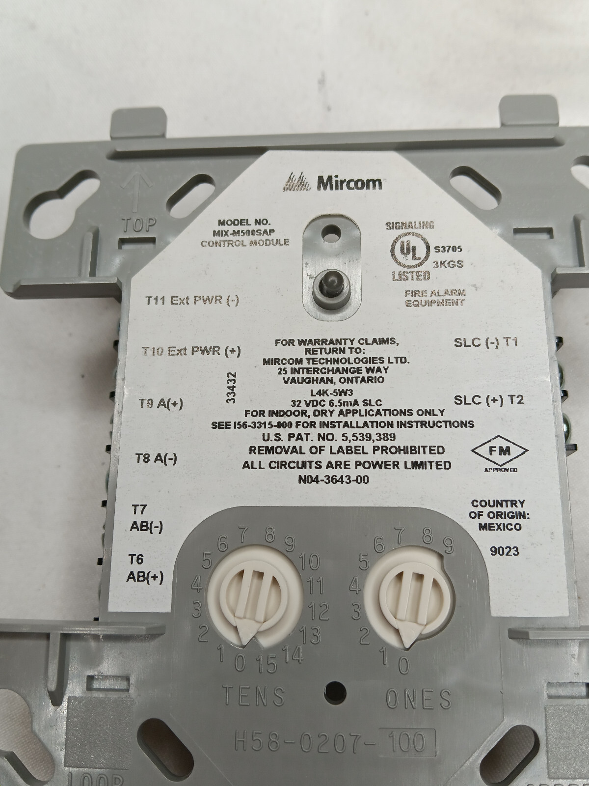 Mircom MIX-M500SAP Supervised Control Module