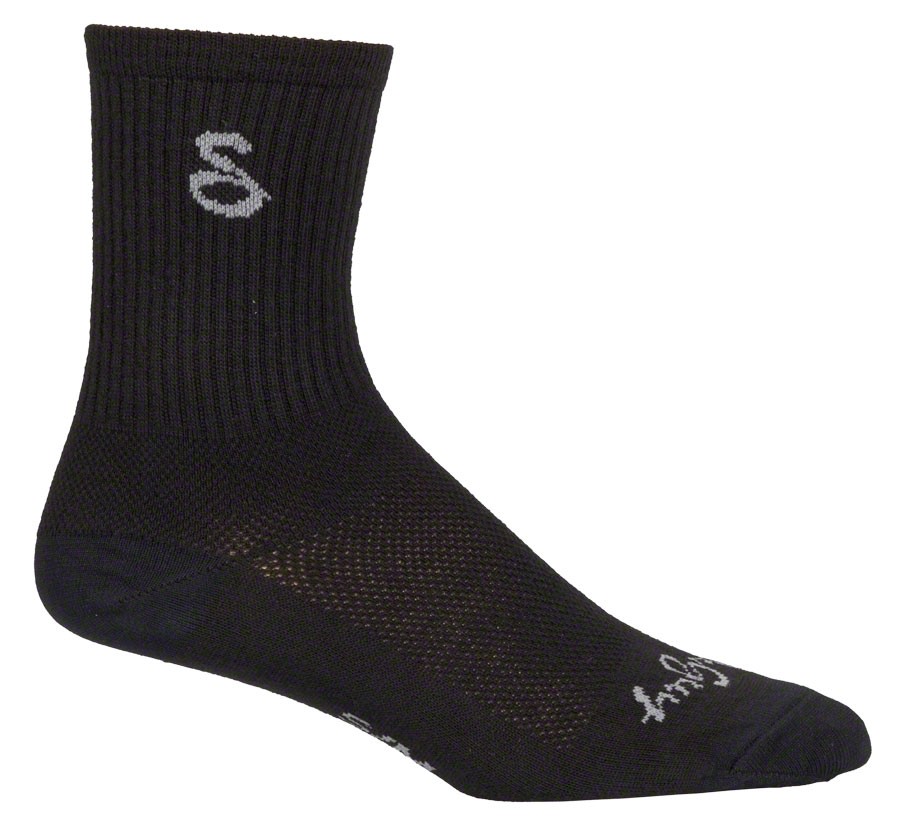 SockGuy Wool Tall Socks 6 inch Unisex Crew Socks Small/Medium Black