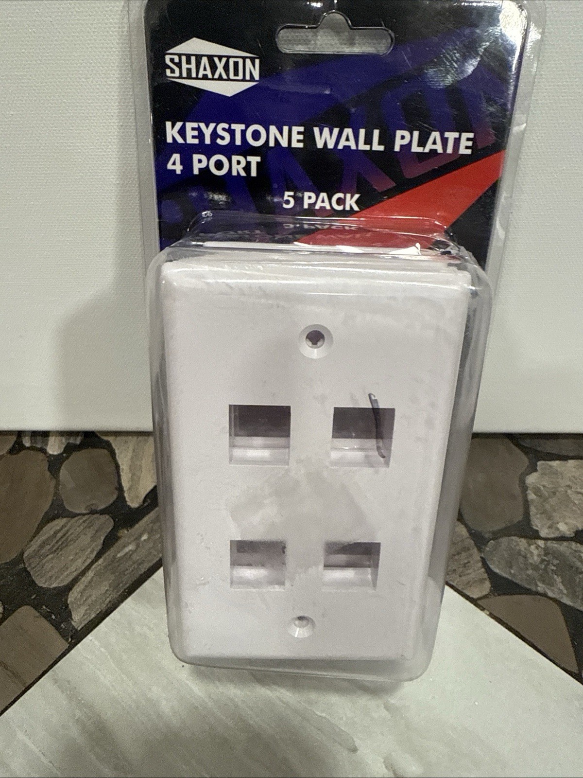 5 Pack Shaxton 4-Port Single Gang Keystone