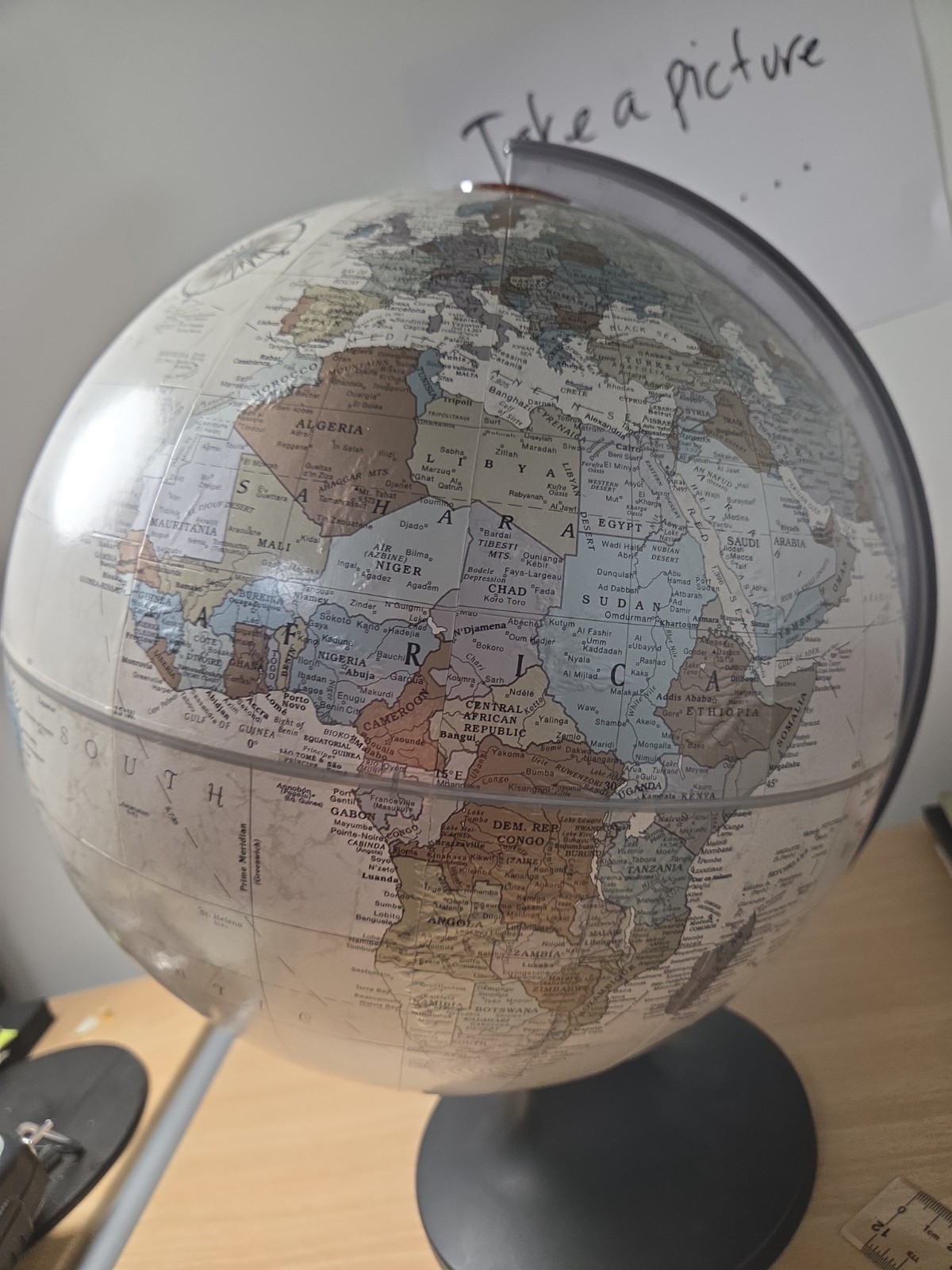 Replogle 12" Tabletop World Globe Rotating Raised Relief w/ Base