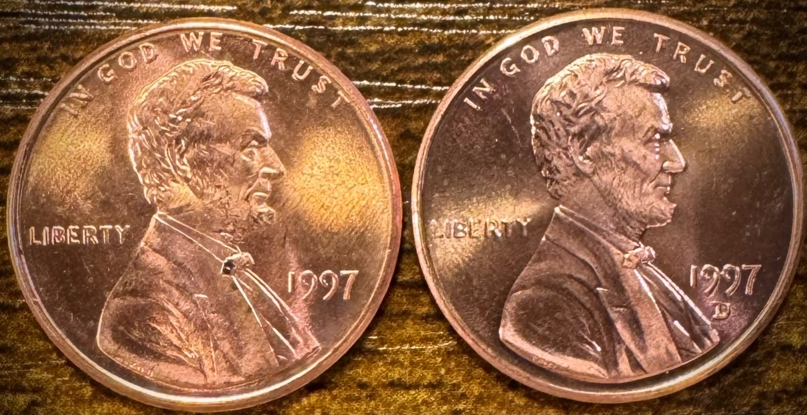 1997 P & D Lincoln Memorial Cent BU 2 Coin Set From Original Rolls