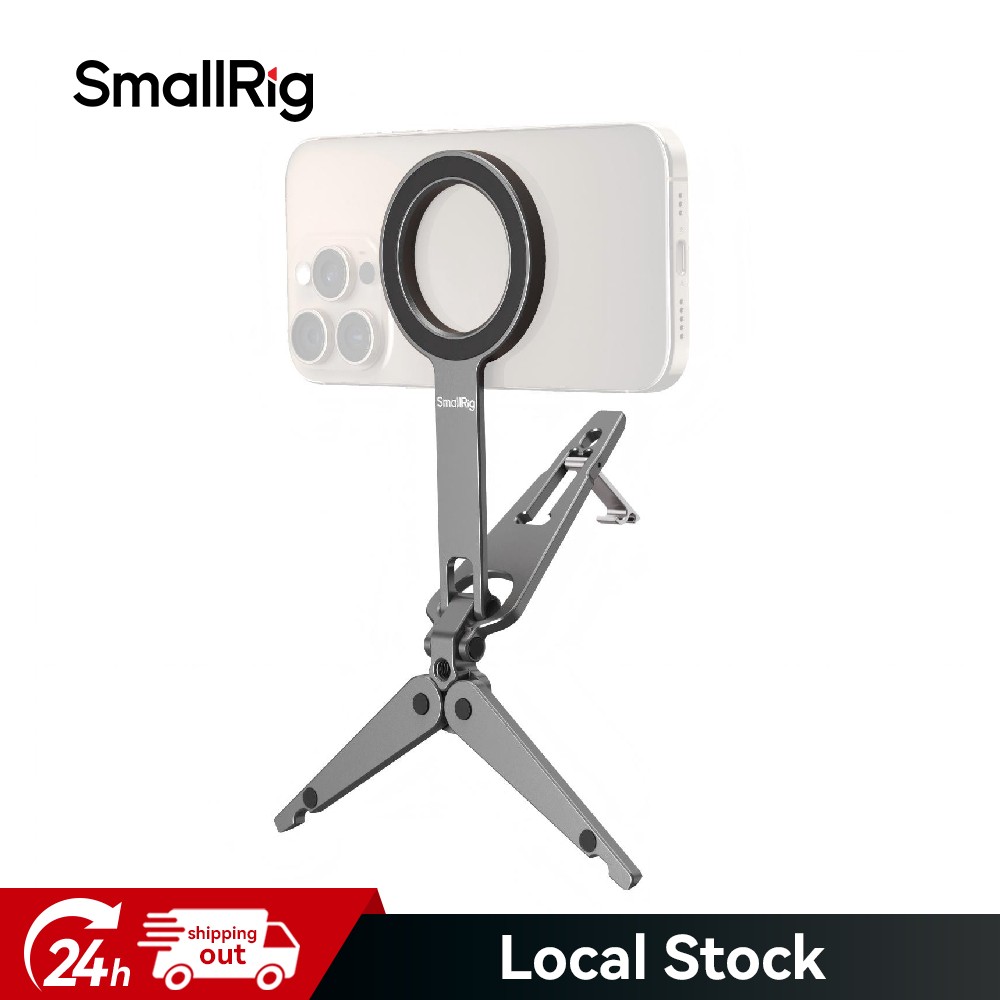 SmallRig Dual Magnetic Phone Tripod Metal Cell Phone Mount Grip with 1/4" Thread