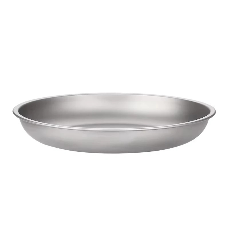 Titanium Ultralight Portable Outdoor Camping Frosted round Plate 220Mm Extra Lar
