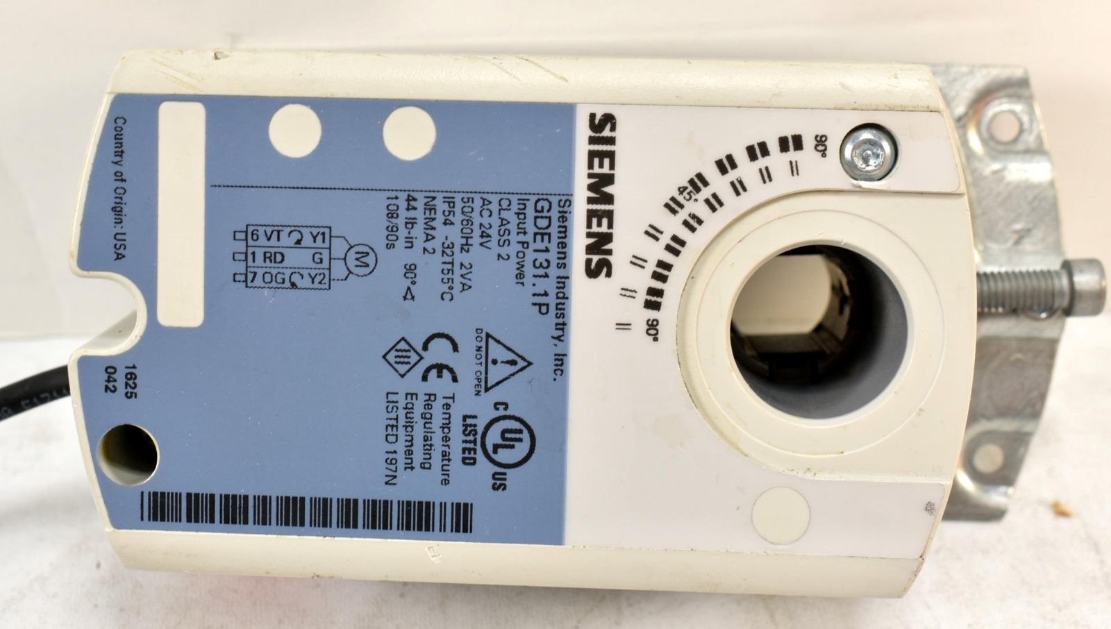 Siemens GDE131.1P Damper Actuator, Non-Spring Return, Floating Control, 44 lb-in