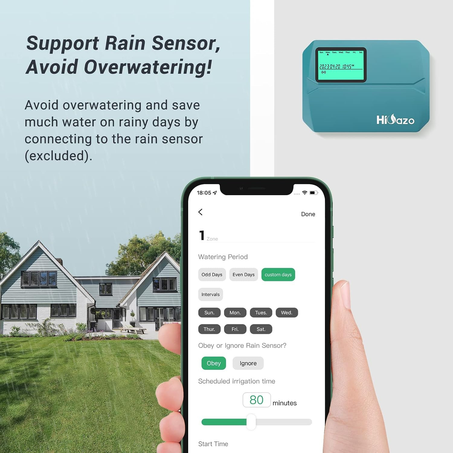 Smart Indoor Sprinkler Controller 8 Zone, Wifi Irrigation System Controller