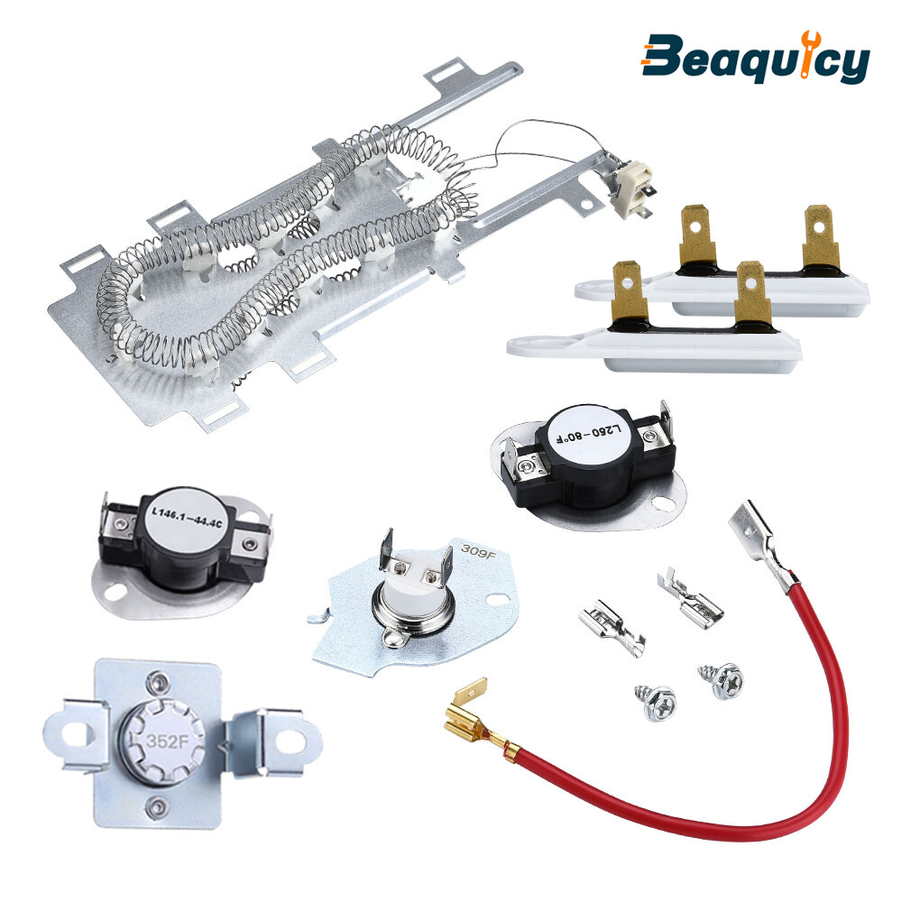 8544771 & 279973 & 2pcs 3392519 & 279816 Dryer Heating Element Kit Thermal Fuse
