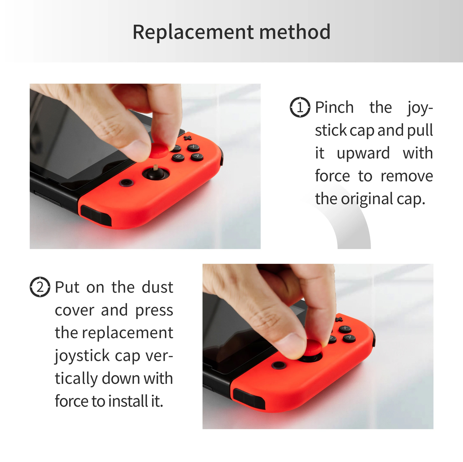 GuliKit NS42 Hall Joystick Replacement Cap for JOY-CON Replace Shell 6PCS