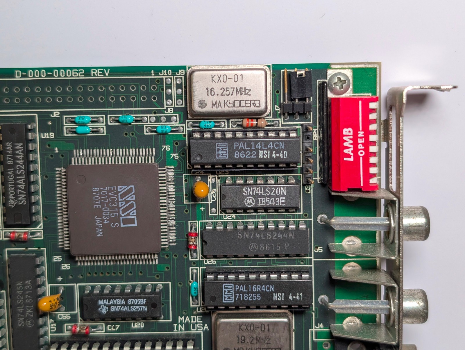 NSI Logic EVC-315S EGA card; 256 KB; ISA 8-bit; untested