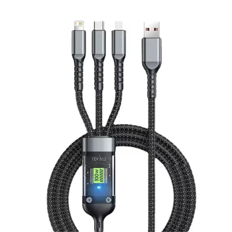 3 in 1 Fast Charging Cable Cell Phone Charger Cord For iPhone Type C Micro USB