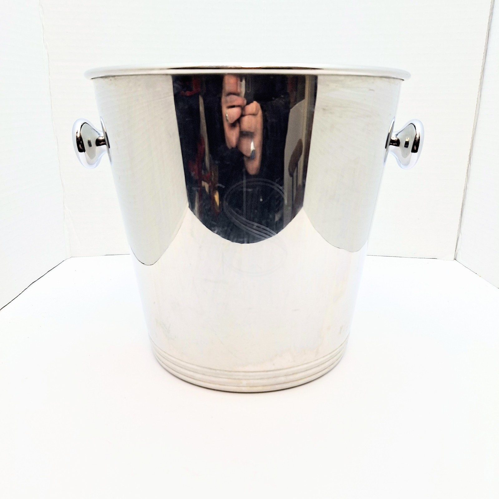 Vintage Williams Sonoma 18/10 Stainless Ice Bucket 8"x8" With Handles Italy Made