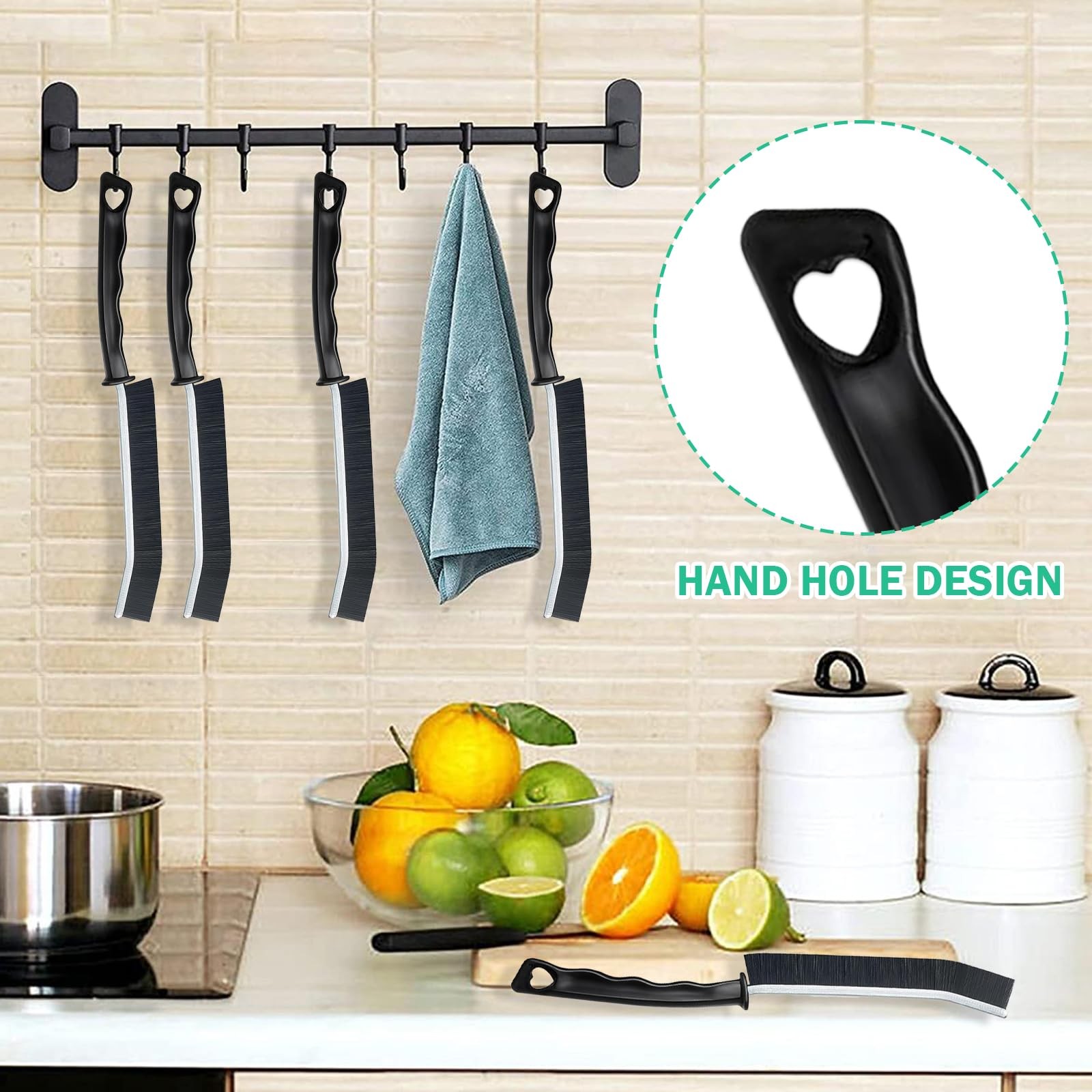5 Pcs Crevice Cleaning Brush Multifunctional Hard Bristle Gap Cleaning Brush ...