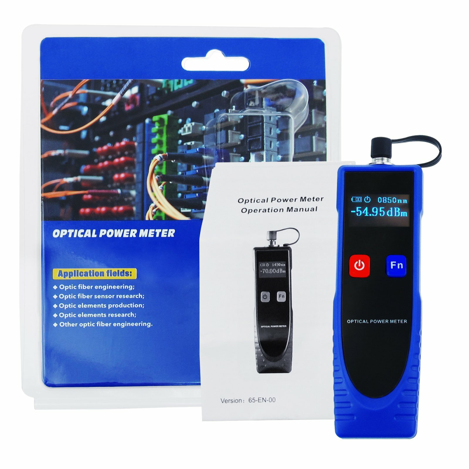 Optical Power Meter Digital Power Factor Meter -70 ~ 6dBm w/ 6 Optic Wave Length