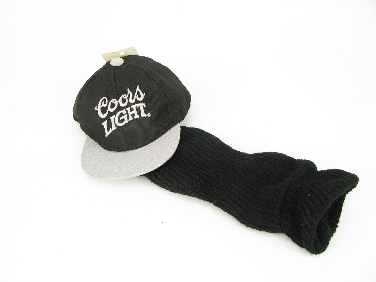 NEW Coors Light Golf Driver Headcover Sock with Hat 460cc Black/Silver