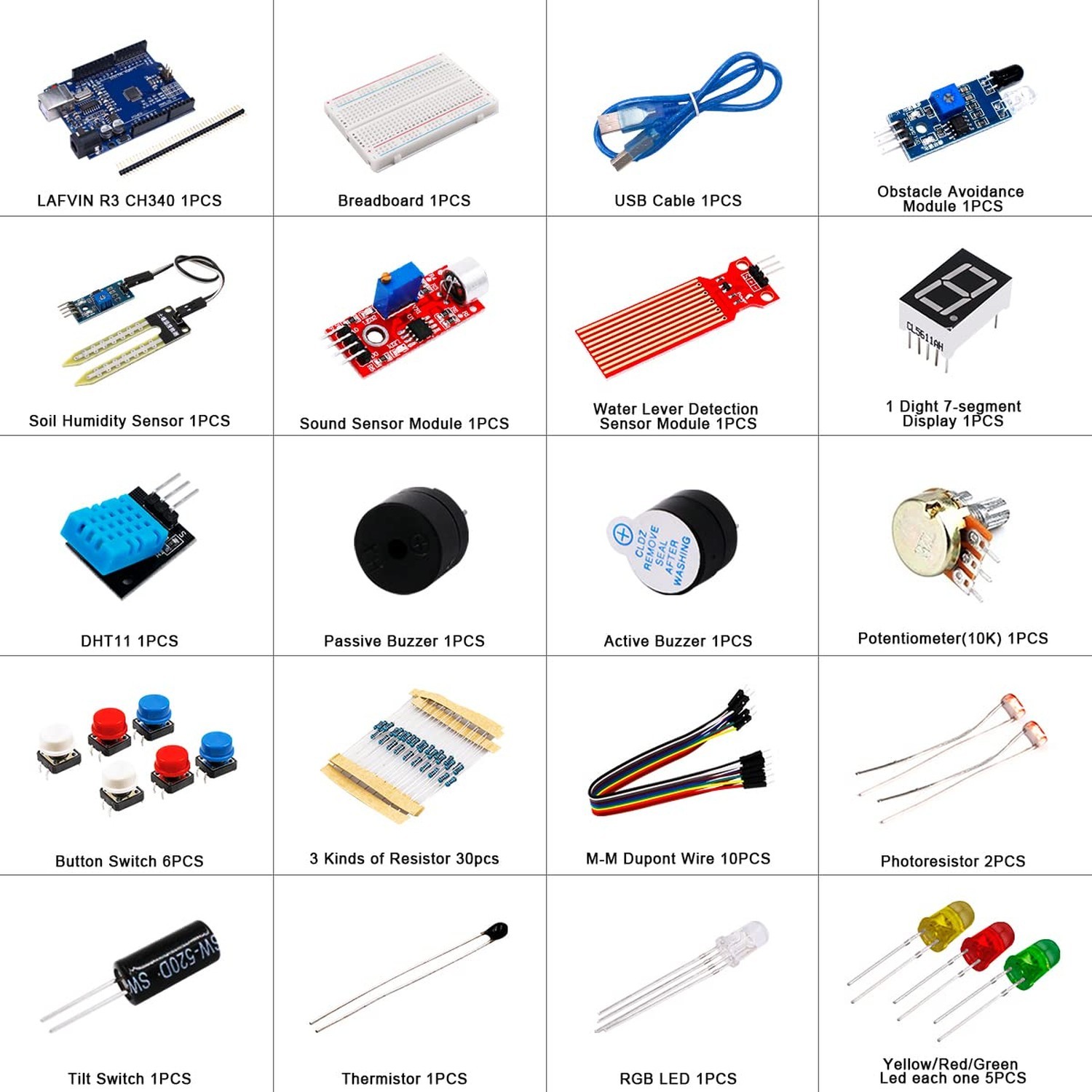 LAFVIN Basic Starter Kit with R3 CH340,Breadboard + Retail Box Compatible wit...