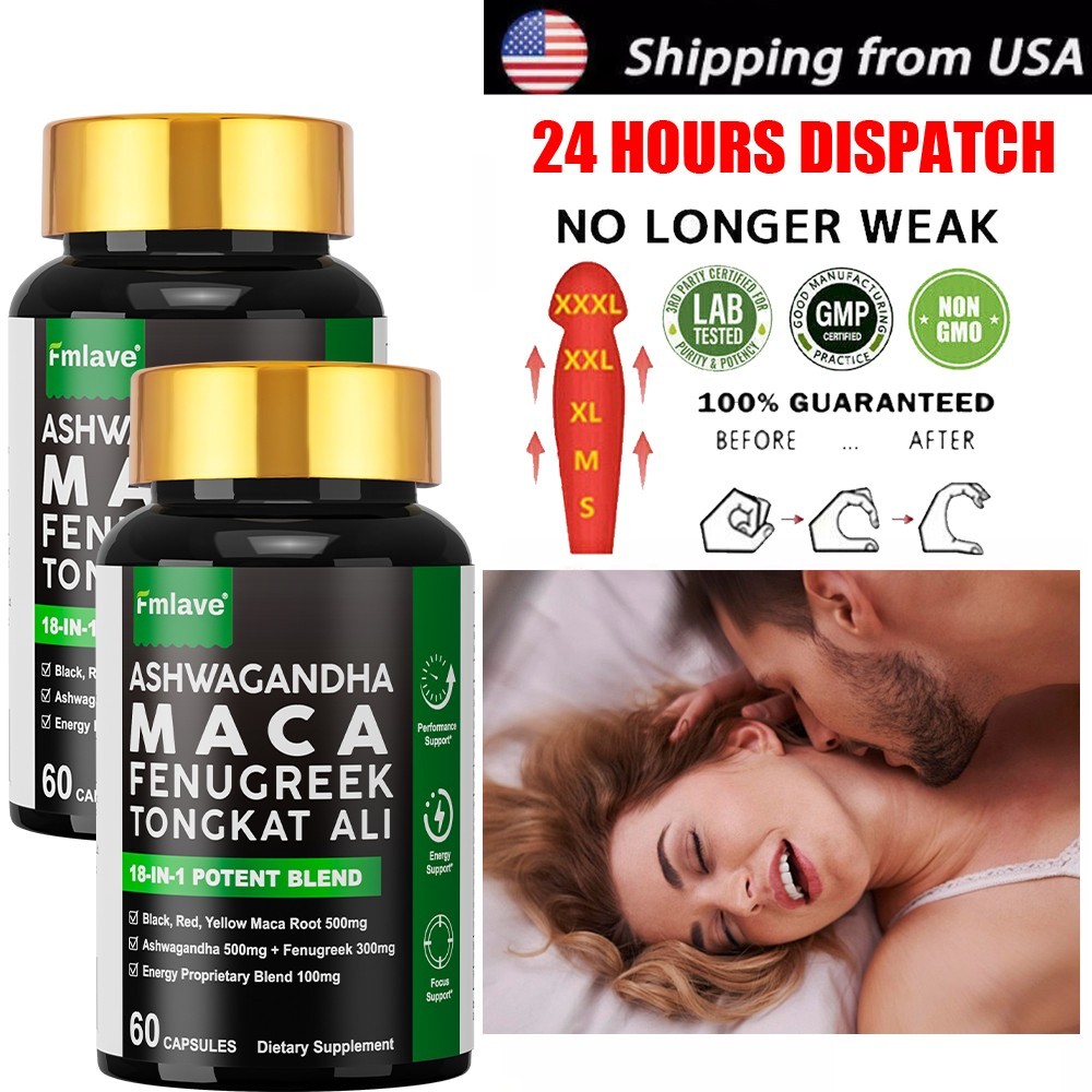 2x Black Maca Root Ashwagandha, Fenugreek Panax Ginseng Male Enhancing 120 caps
