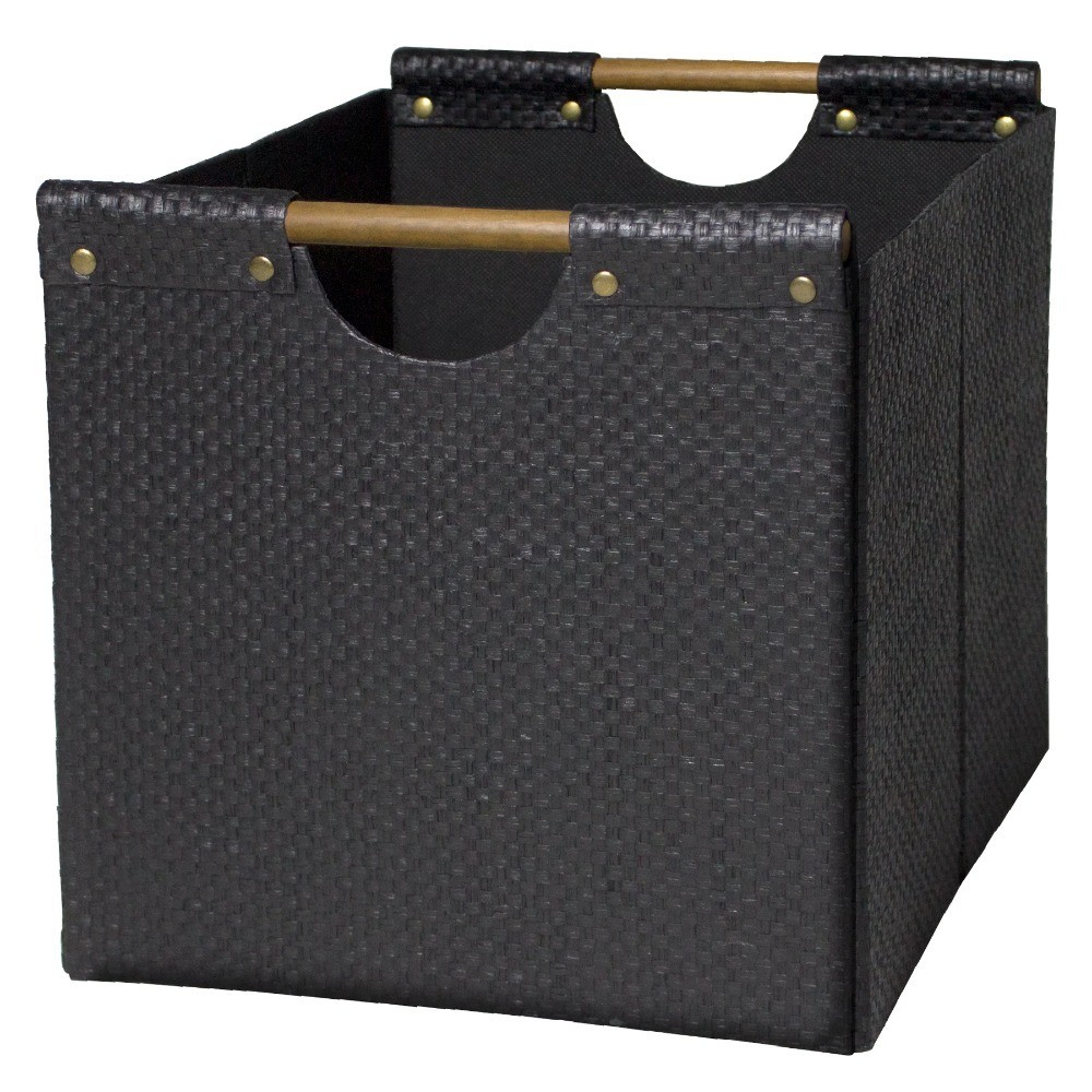 Fabric Cube Storage Bins (12.75" x 12.75"), Black Woven, 2 Pack