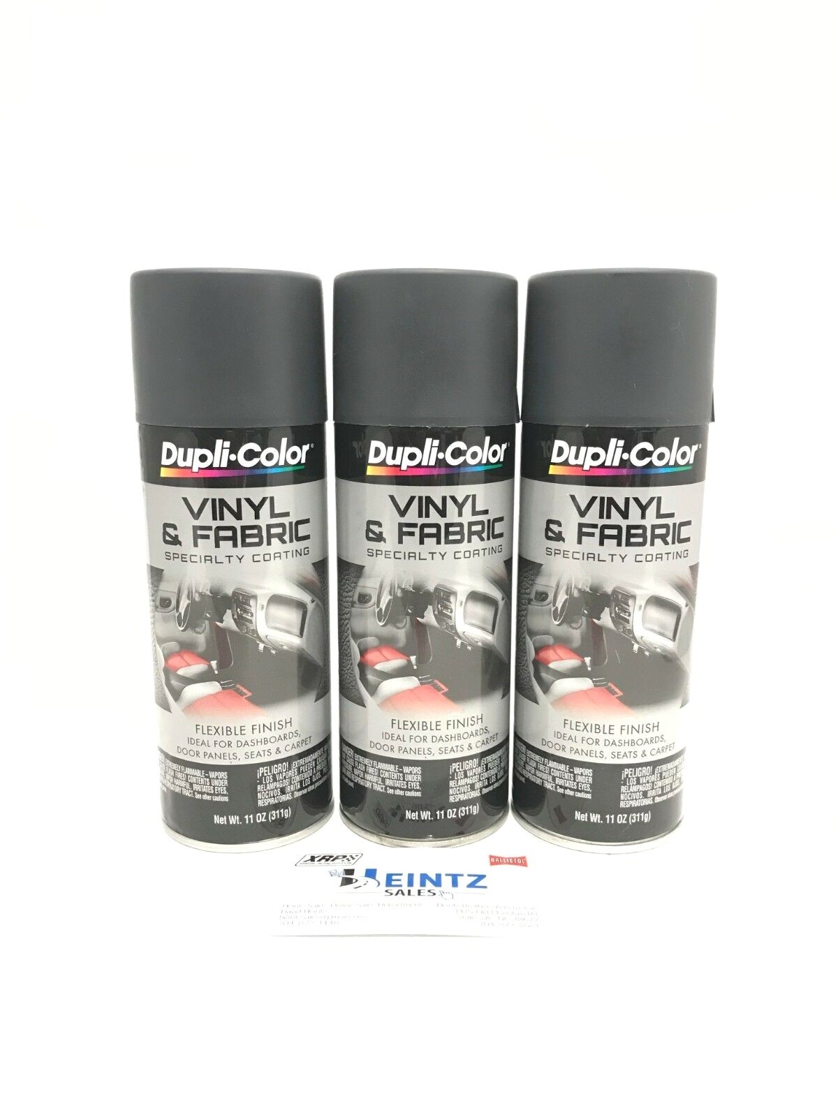 Duplicolor HVP111(3pack) Vinyl Fabric Spray High Performance Charcoal Gray 11oz.