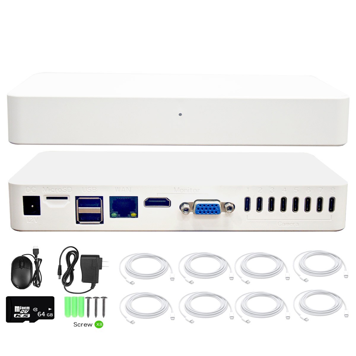 XVIM 8CH DVR 1080P Security Camera System Night Vision Monitor Cloud CCTV System