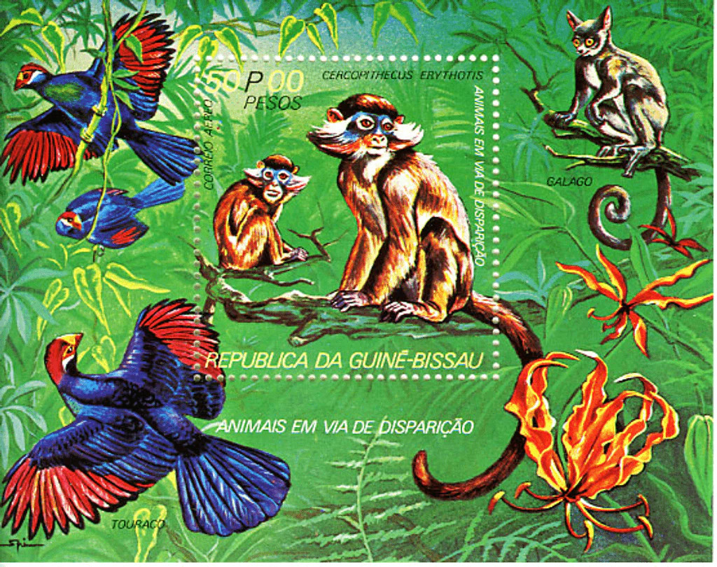 Guinea-Bissau 1977 Endangered Animals Stamps Perf Block 471 - 476