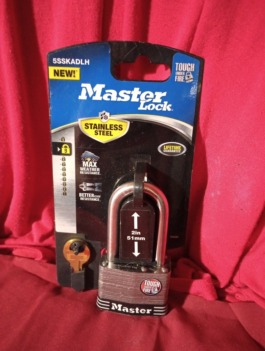Master Lock 2.078-in Max Weather Stainless Steel Shackle Keyed Padlock 5SSKADLH