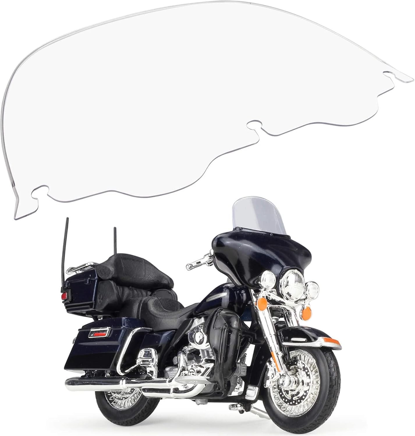 13" Windshield Wave Windscreen Wind Splitter for Touring Glide 1997-2013 Clear