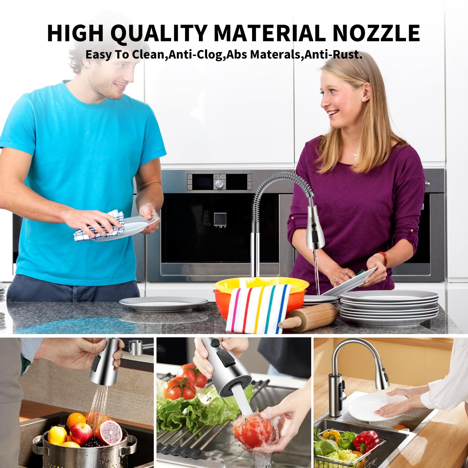 12 Pull Down Kitchen Faucet Head Adapter Kits,Multiple Sink Adapter-Black